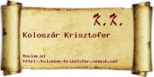 Koloszár Krisztofer névjegykártya